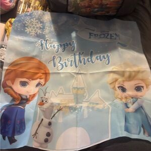 Disney Frozen Birthday Banner - Blue and White
